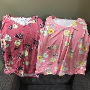 Ricki's Pink and Peach Floral Tank Tops